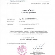 Naše osvedčenia, certifikáty